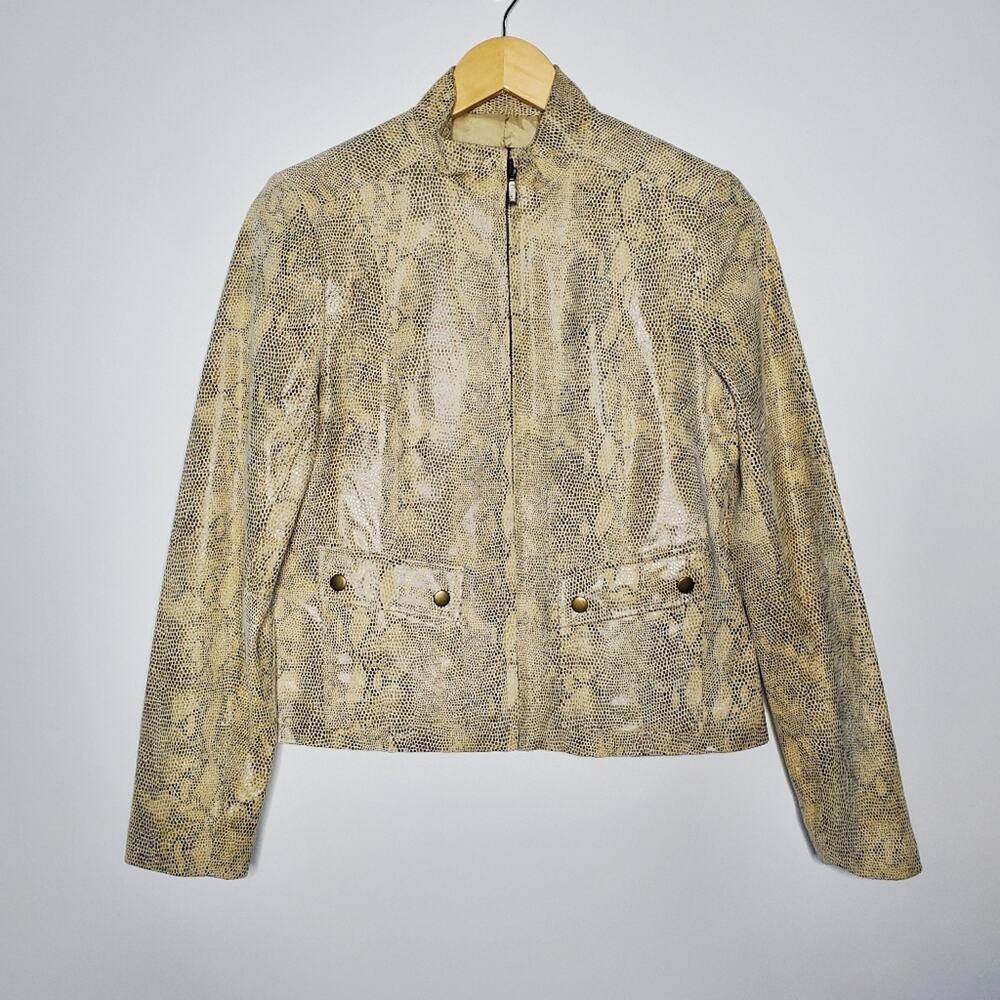 Alfani Slim fit genuine snake skin jacket Size Small Excellent used condition